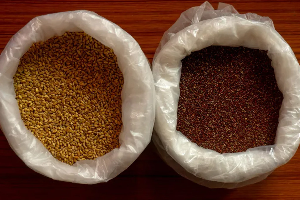 Farmer with fresh vegetable box